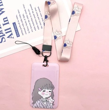 Модный женский протектор для карточек с цветочным принтом, чехол для карточек, шейный ремешок с