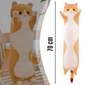 ИГРУШКА-МАСКОТ ПЛЮШЕВАЯ ИГРУШКА ПОДУШКА ИГРУШКА ДЛЯ ОБНИМАНИЙ ДЛИННЫЙ КОТ КОРИЧНЕВЫЙ 70см