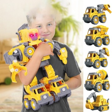 Набор строительной техники для самостоятельной сборки 5 в 1