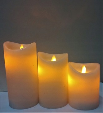 ВОСКОВАЯ СВЕЧА С ДВИГАЮЩИМСЯ ПЛАМЕНЕМ x3 LED ДИСТАНЦИОННЫЙ