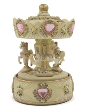 OZDOBA KARUZELA Z POZYTYWKĄ I KONIAMI KUCYKAMI model II