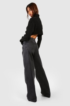 Boohoo mhx basic bawełniane nogawki spodnie jeans szerokie XL NG2
