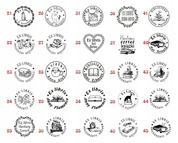 Pieczątka Stempel na książki Drewniana Tradycyjna Okrągła Colop ex libris