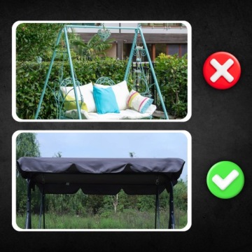 КРЫША для садовых качелей КРЫША 164 x 114 см ЧЕРНАЯ ПРОЧНАЯ ПРОЧНАЯ