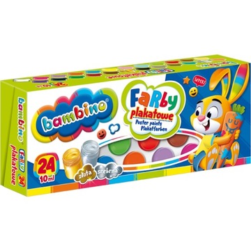 BAMBINO FARBY PLAKATOWE 24 KOL 10ML ZŁOTA SREBRNA