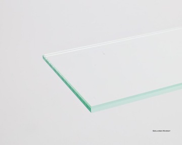 Półka szklana łazienkowa przezroczysta bezbarwna szkło 4 mm float 10x30 cm