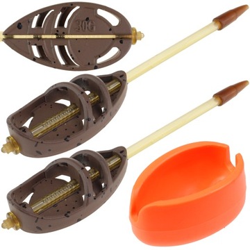 Podajnik koszyk koszyczek 2x 30 g Method Feeder dystansowy z lotką foremka