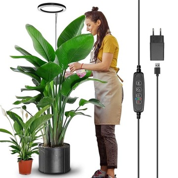 lampa LED uprawy roślin USB GROW doniczki 1000lm 800nm zmiana barwy 72 diod