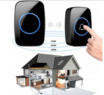 БЕСПРОВОДНОЙ ВОДОНЕПРОНИЦАЕМЫЙ 300M IP44 ДВЕРНОЙ ЗВОНОК ДАЛЬНЕГО РАССТОЯНИЯ