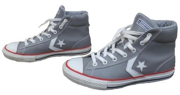 CONVERSE trampki WYSOKIE tenisówki -SKÓRZANE szare