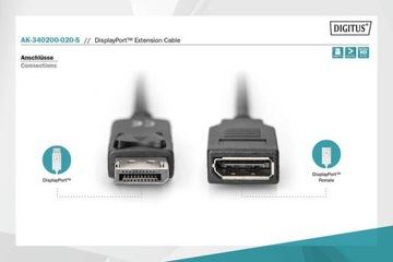 DisplayPort 1.2 «папа» — «мама» Удлинительный кабель 4K, 2 м