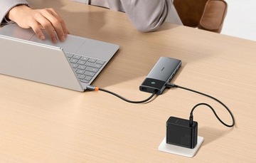 Концентратор-адаптер 10-в-1 Baseus 2x HDMI, USB-C, 3xUSB-A+RJ45+SD/TF, PD (серый)