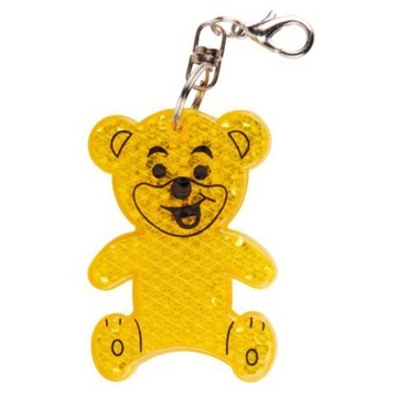 BRELOK ODBLASKOWY DO KLUCZY W KSZTAŁCIE MISIA TEDDY ŻÓŁTY