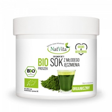 NatVita Sok z Młodego Jęczmienia BIO Proszek Młody Jęczmień 250g