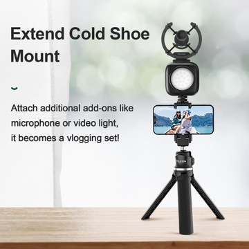 Przenośny mini statyw do telefonu stojak z obrotową głowicą kulową do selfie Vlog