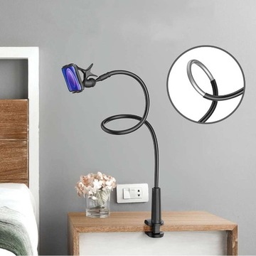 Гибкий и прочный держатель-подставка для телефона на штативе с настольным зажимом.