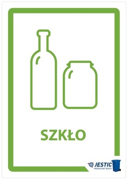 SZKŁO - NAKLEJKA NA KOSZ SEGREGACJA ŚMIECI 30CM A4
