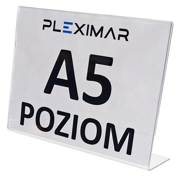 Stojak informacyjny typ L z plexi Pleksi A5 POZIOM
