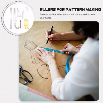 Швейная линейка для раскроя тканей.