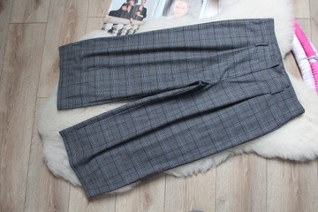 SPODNIE WIDE LEG DAMSKIE SZEROKIE NOGAWKI W KRATKĘ 40 L NEW LOOK