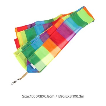 OGON TUBY KITE TĘCZOWEJ KOLOROWE OZDOBANIE WSTĄŻKĄ