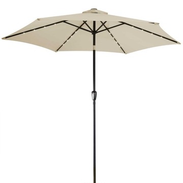 DUŻY PARASOL OGRODOWY O ŚREDNICY 270CM Z KORBĄ LED