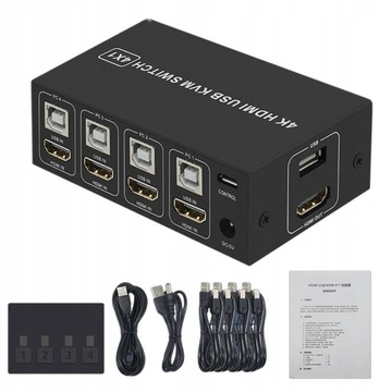 SWITCH PRZEŁĄCZNIK KVM HDMI/USB X 4 4K 60HZ