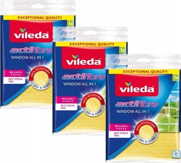 Vileda szmatka do okien luster szkła Actifibre 3x