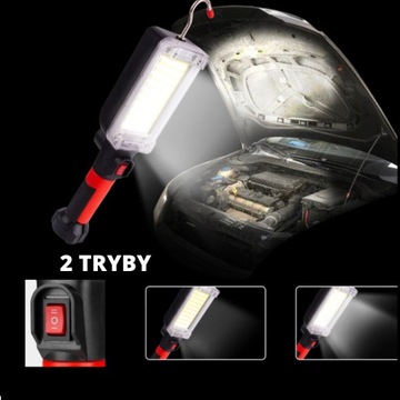 COB СВЕТОДИОДНАЯ ЛАМПА ДЛЯ МАСТЕРСКОЙ С МАГНИТОМ И КРЮКОМ 700 ЛМ МОБИЛЬНАЯ ПОРТАТИВНАЯ