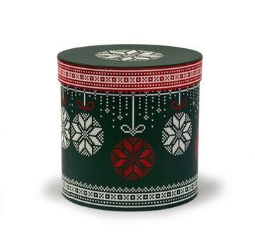 Flower Box Świąteczny 17x17,5 cm ZIELONY w bombki