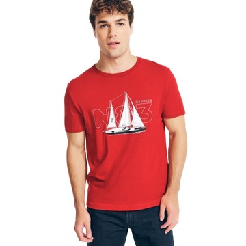 NAUTICA męska czerwona koszulka SAILBOAT XL