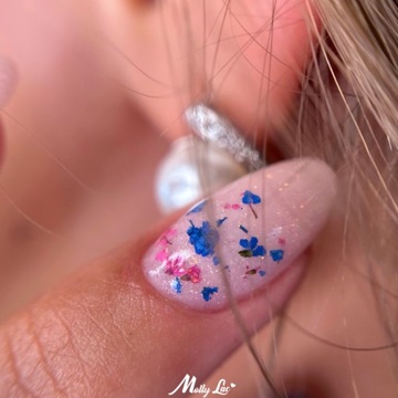 Suszone kwiatki do paznokci Royal Blue Niebieskie kwiaty MollyLac + PILNIK