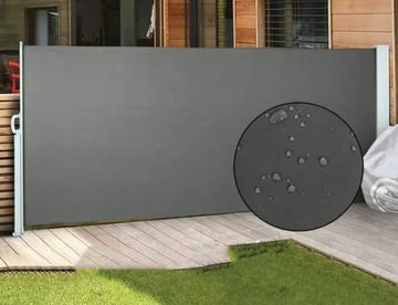 Боковой тент 300x180, рулонная штора, экран для террасы, балкона, сада, серый цвет