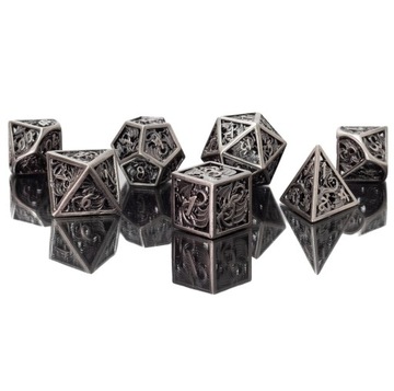 TWIERDZA SMOKÓW ZESTAW 7 METALOWYCH KOŚCI RPG