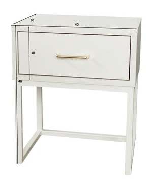 Тумбочка прикроватная, белый, золото, тумбочка лофт, каркас