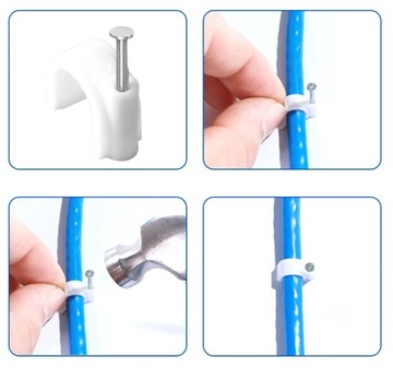 ДЕРЖАТЕЛЬ КАБЕЛЯ FLOP КАБЕЛЬНЫЕ ЗАЖИМЫ 10 мм КРУГЛЫЕ КАБЕЛЬНЫЕ КОЛПАЧКИ ​​100x БЕЛЫЕ