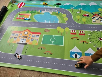 MATA PODŁOGOWA MIASTECZKO, DROGA, ulica tor dla dzieci plac zabaw 1x2m DUŻY