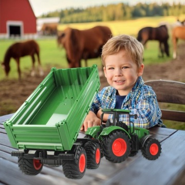 БОЛЬШОЙ СЕЛЬСКОХОЗЯЙСТВЕННЫЙ ТРАКТОР С ПРИЦЕПОМ СЕЛЬСКОХОЗЯЙСТВЕННАЯ МАШИНА ПРИЦЕП 1:24