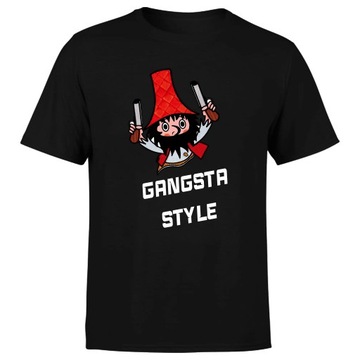 KOSZULKA MESKA RUMCAJS GANGSTA STYLE SMIESZNA FAJNY NADRUK 5XL