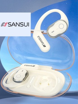 SŁUCHAWKI BEZPRZEWODOWE zauszne SANSUI w26 dwa mikrofony BLUETOOTH 5.4