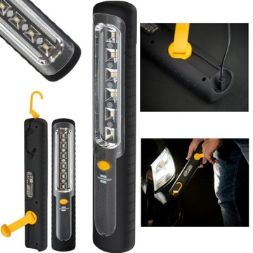 WARSZTATOWA LATARKA AKUMULATOROWA LED ŁADOWANA DYNAMO USB MAGNES HAK 300lm