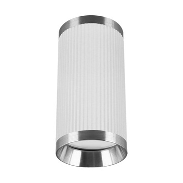 Sufitowa biała tuba chrom GU10 do salonu reflektor spot LED punktowy