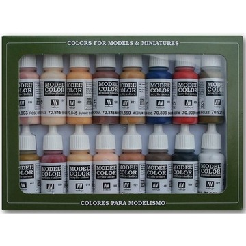 Zestaw 16 farb Face and Skin Tones - Vallejo 70125