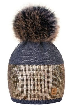 Zimowa CZAPKA CIEPŁA pompon i polar Woolk Montana