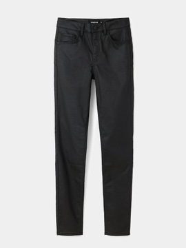 Desigual Spodnie skórzane 23WWPW21 Czarny Slim Fit