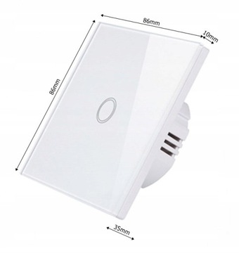 Сенсорный стеклянный светодиодный выключатель света fi60 одинарный белый WiFi Tuya SMART