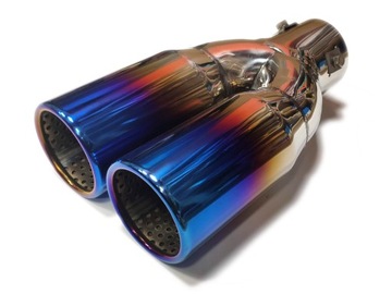 KOŃCÓWKA WYDECHU NIERDZEWNA NIEBIESKI CHROM 2x63mm