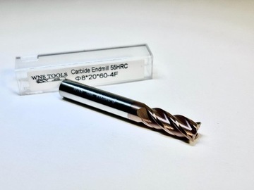 Frez węglikowy VHM ⌀8 x 20 x 60 55HRC WNS-TOOLS