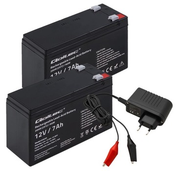 2x AKUMULATOR AGM 12V 7Ah DO SAMOCHODZIKA AUTKA BRAMA ALARM + ŁADOWARKA