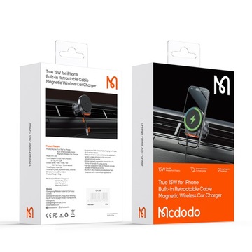 АВТОМОБИЛЬНЫЙ ДЕРЖАТЕЛЬ MCDODO ИНДУКТИВНОЕ ЗАРЯДНОЕ УСТРОЙСТВО ДЛЯ IPHONE MAGSAFE